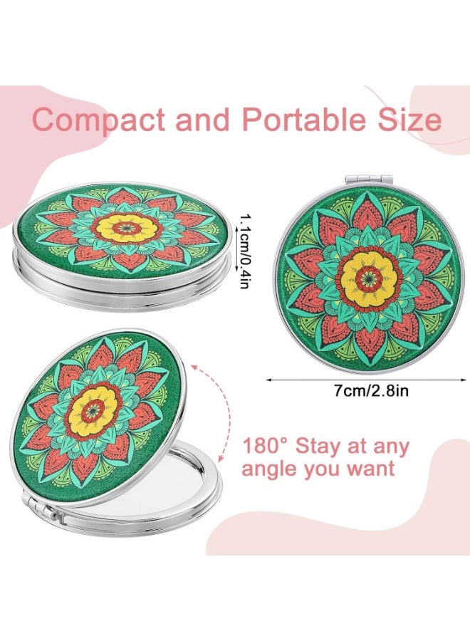 مرآة تجميل صغيرة قابلة للطي - مرآة زينة محمولة بتكبير 1x/2x لحقيبة اليد والمحفظة وللعناية الشخصية في أي مكان - لون وشكل عشوائيان - Image 2